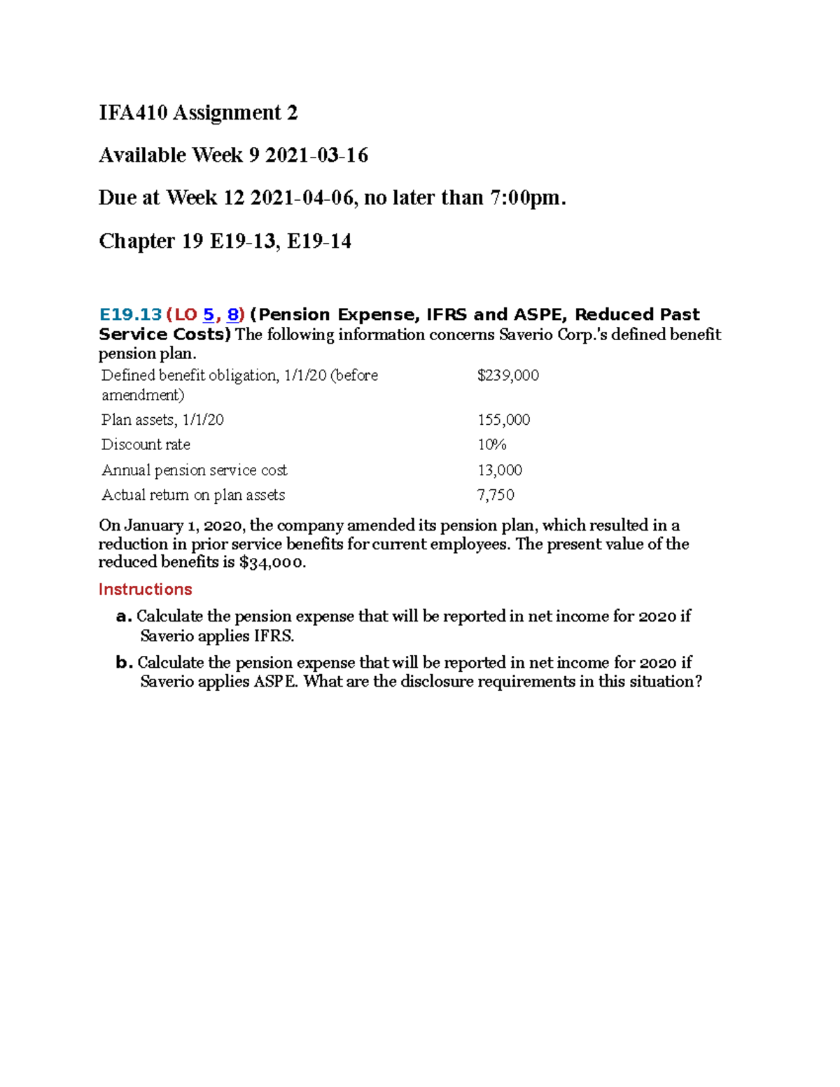 intermediate financial accounting assignment