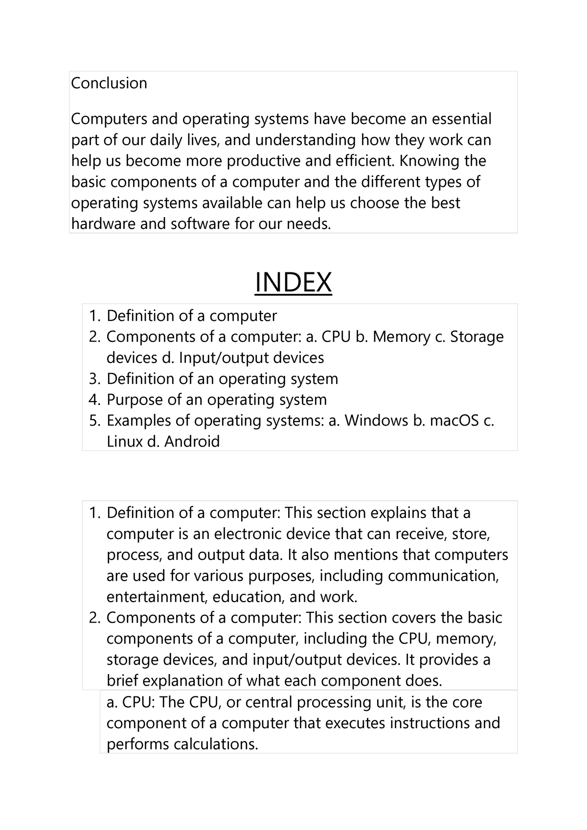 conclusion of computer system assignment