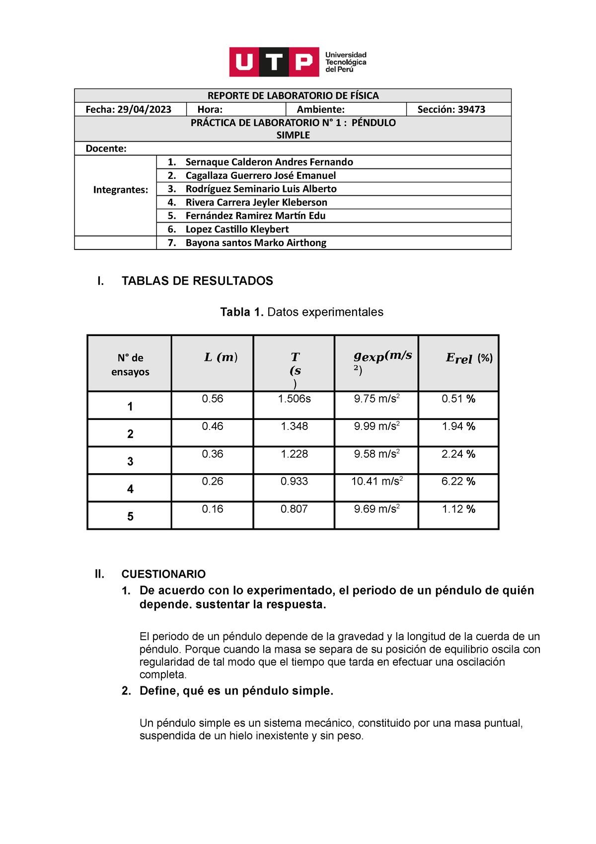 Laboratorio 1 Caf3 1 Reporte De Laboratorio De FÍsica Fecha 29 04