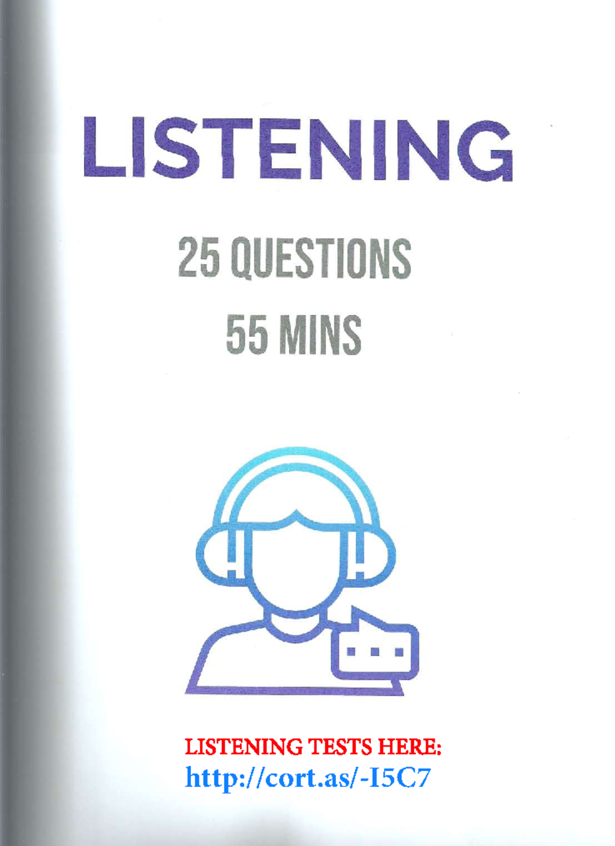 Listening Workbook + Test 1 - ingles - LISTENING TESTS HERE: cort/-I5C ...