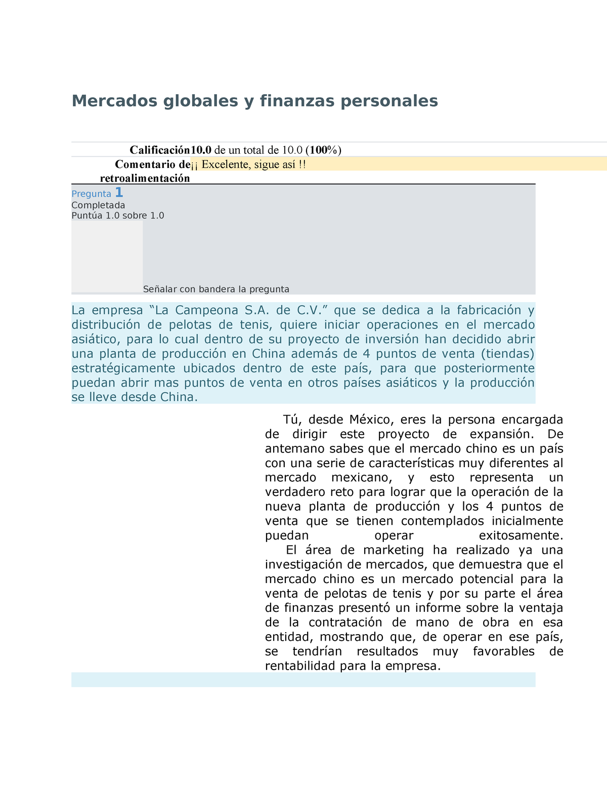 Mercados Globales Y Finanzas Personales Autocalificable 4 - Mercados ...