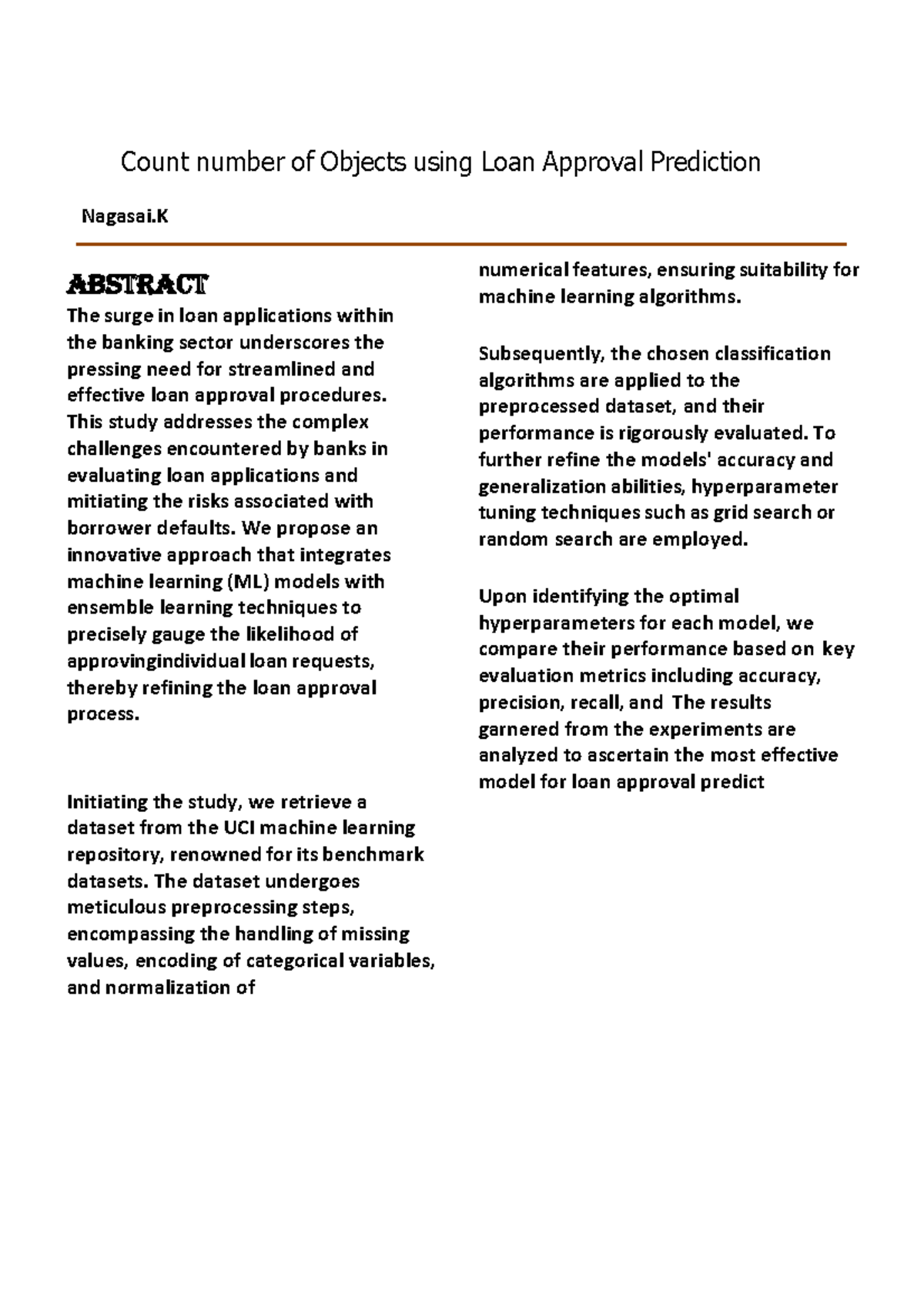 Research paper 354b - Count number of Objects using Loan Approval ...