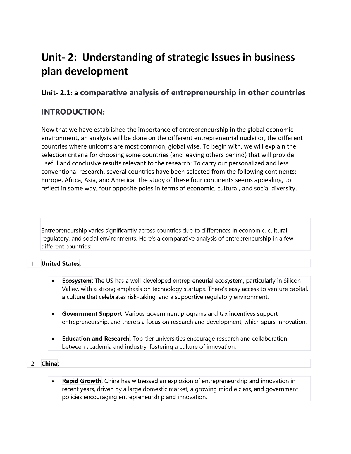 understanding strategic issues in business plan development