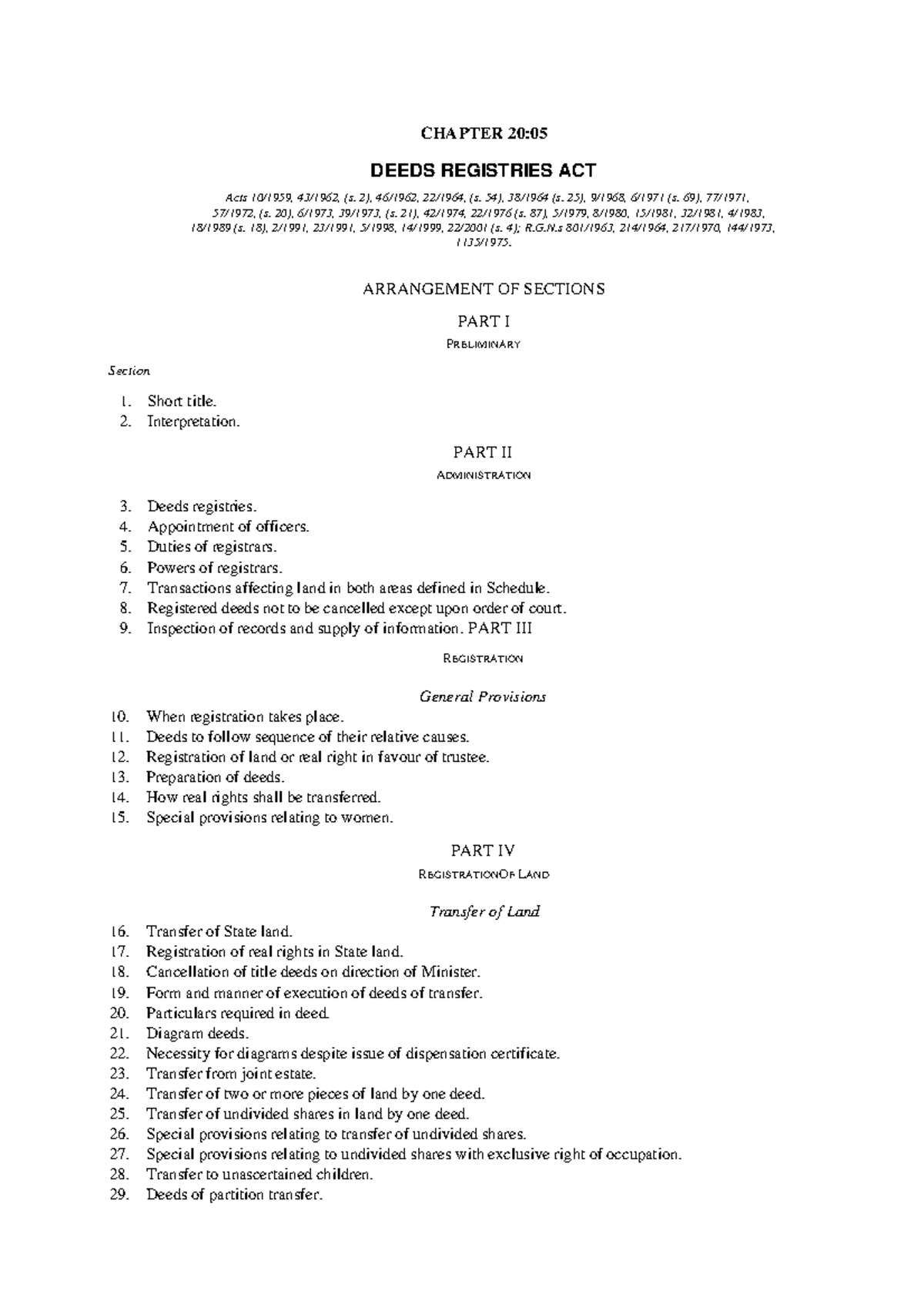 Deeds Registries Act - Legal Instrument - CHAPTER 20: DEEDS REGISTRIES ...