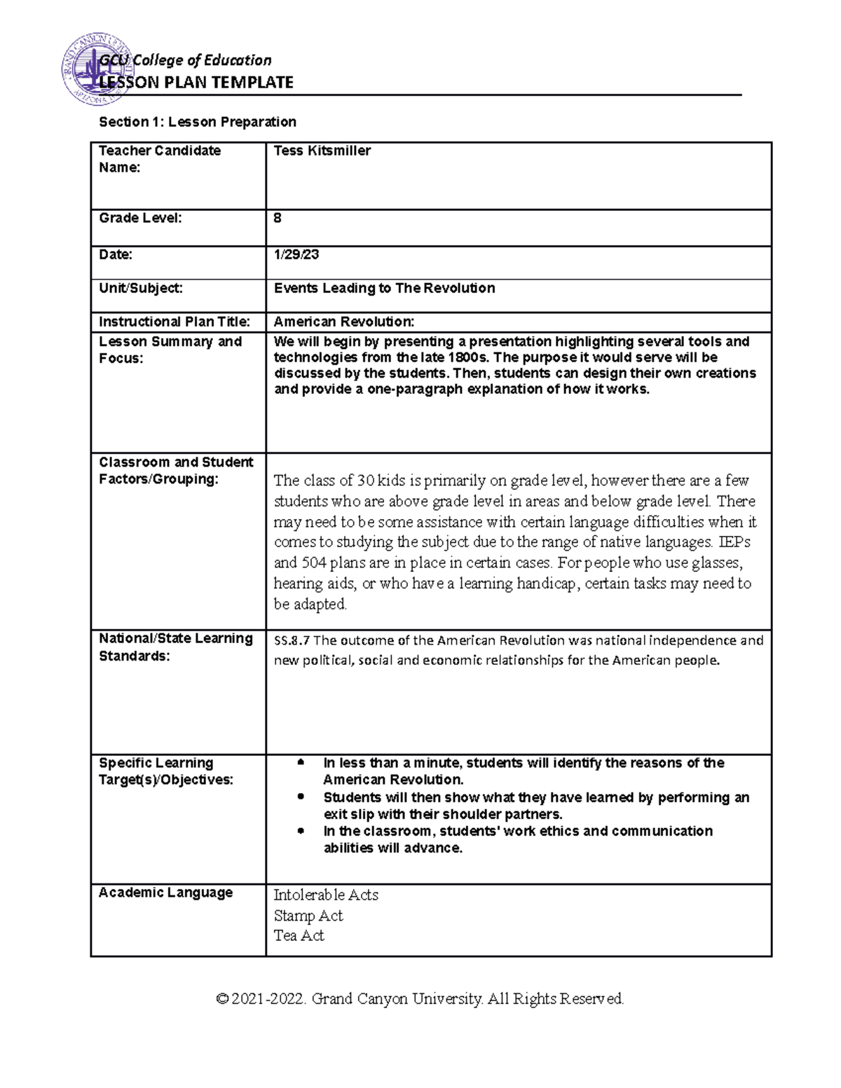 Elm-351 government lesson plan - LESSON PLAN TEMPLATE Section 1: Lesson ...