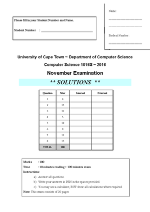Exam November 2016, answers