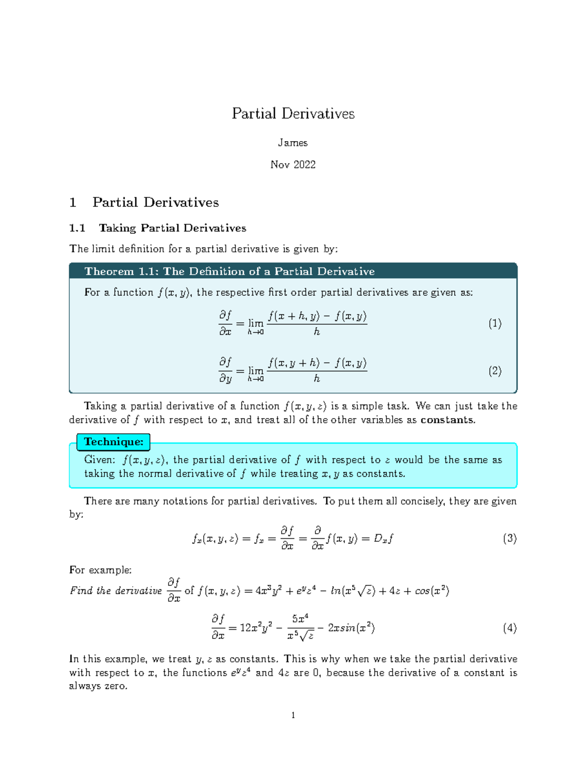 research paper on partial derivatives