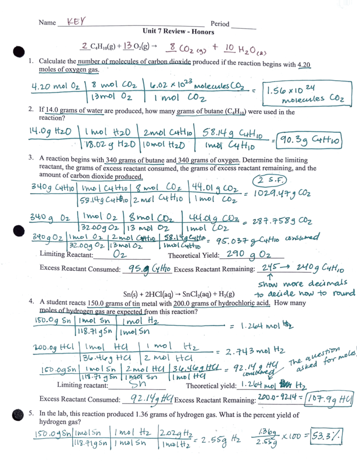 Unit+7+Review+-+Honors+Key - Studocu
