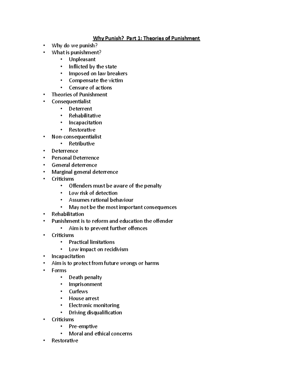 Why Punish Part 1- Theories Of Punishment - Why Punish? Part 1 ...