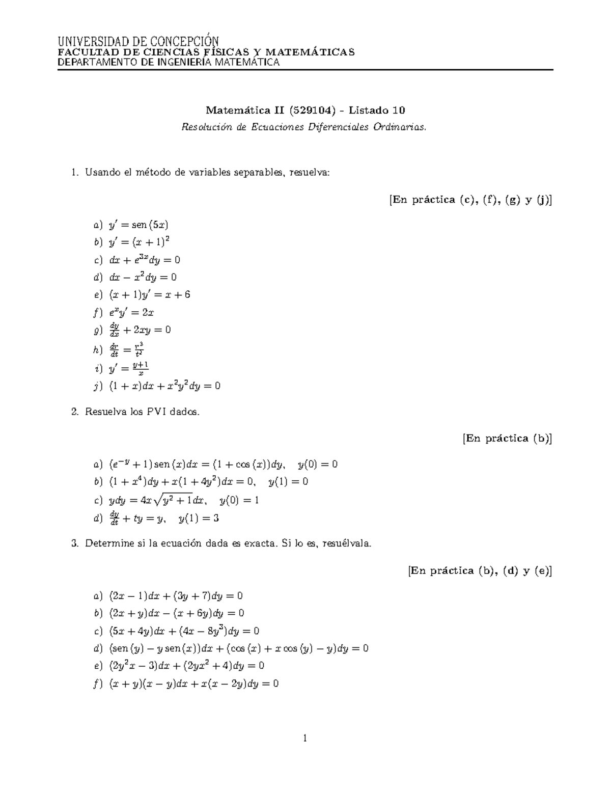 Listado 10 Resolucion De Edos Studocu