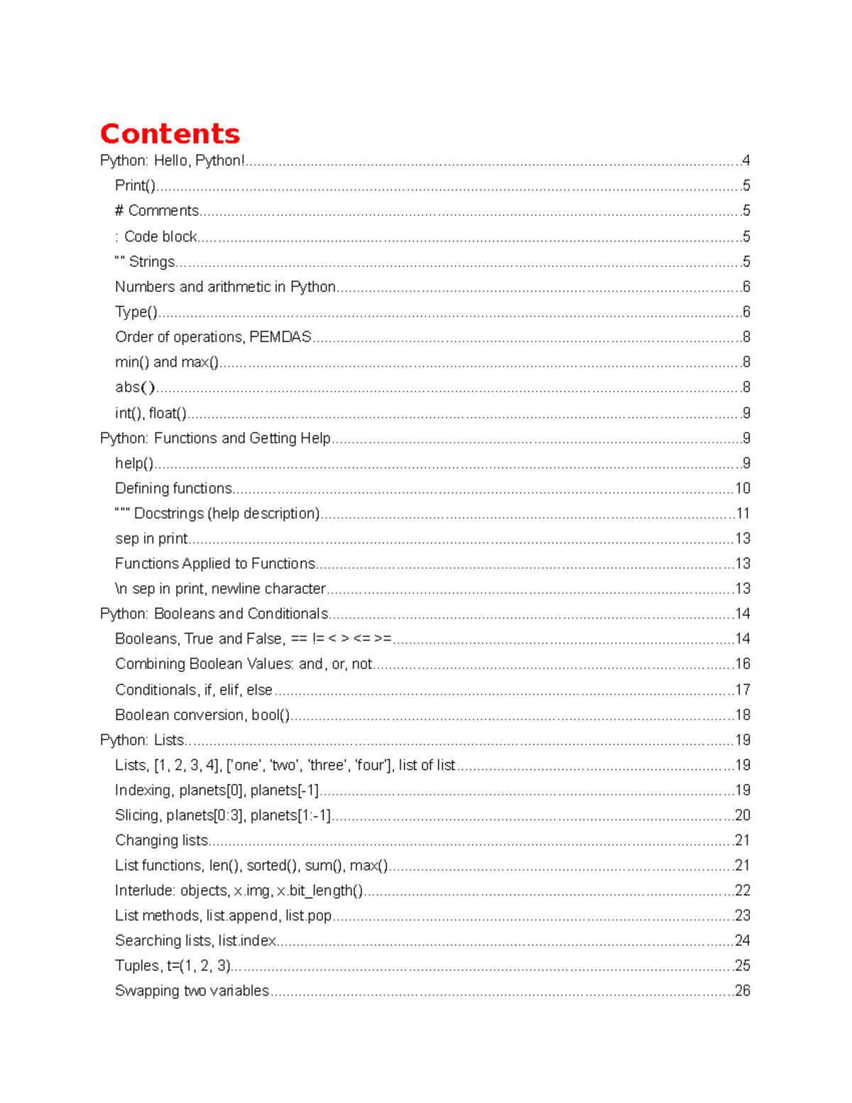 Learning Kaggle - programming - Contents Python: Hello, - Studocu