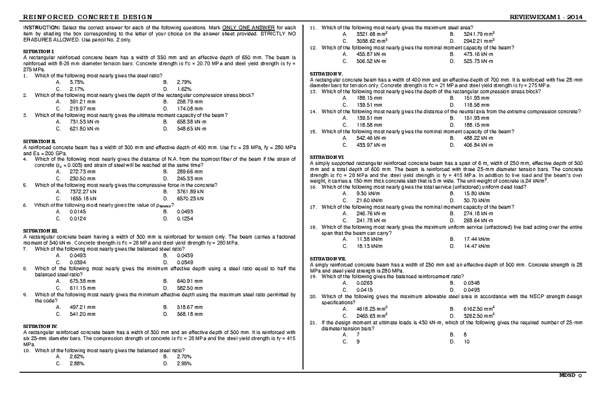 Pdfcoffee - N/A - INSTRUCTION: Select The Correct Answer For Each Of ...