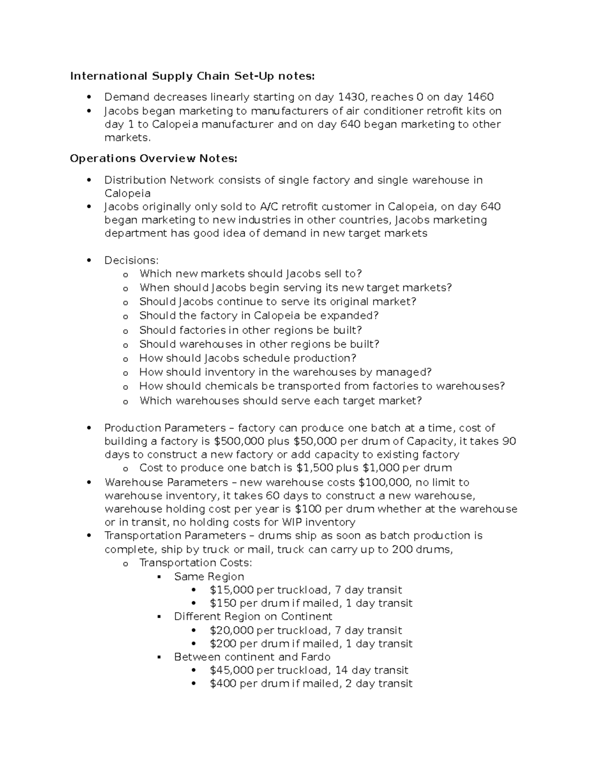 International Supply Chain Planning Notes - International Supply Chain ...