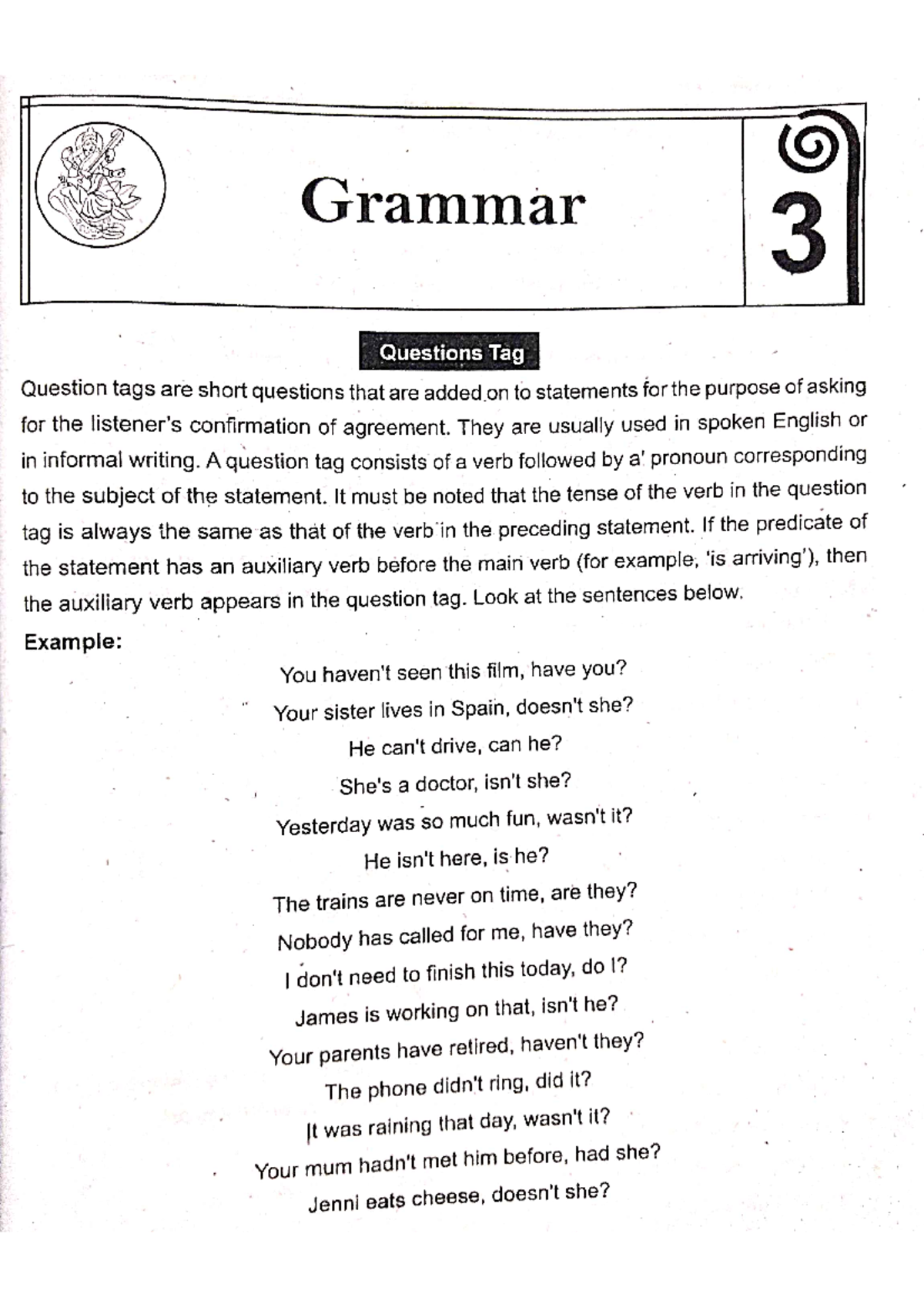 Doc Scanner 5 Sep 2022 18-35 - Grammar 3 Questions Tag Question tags ...
