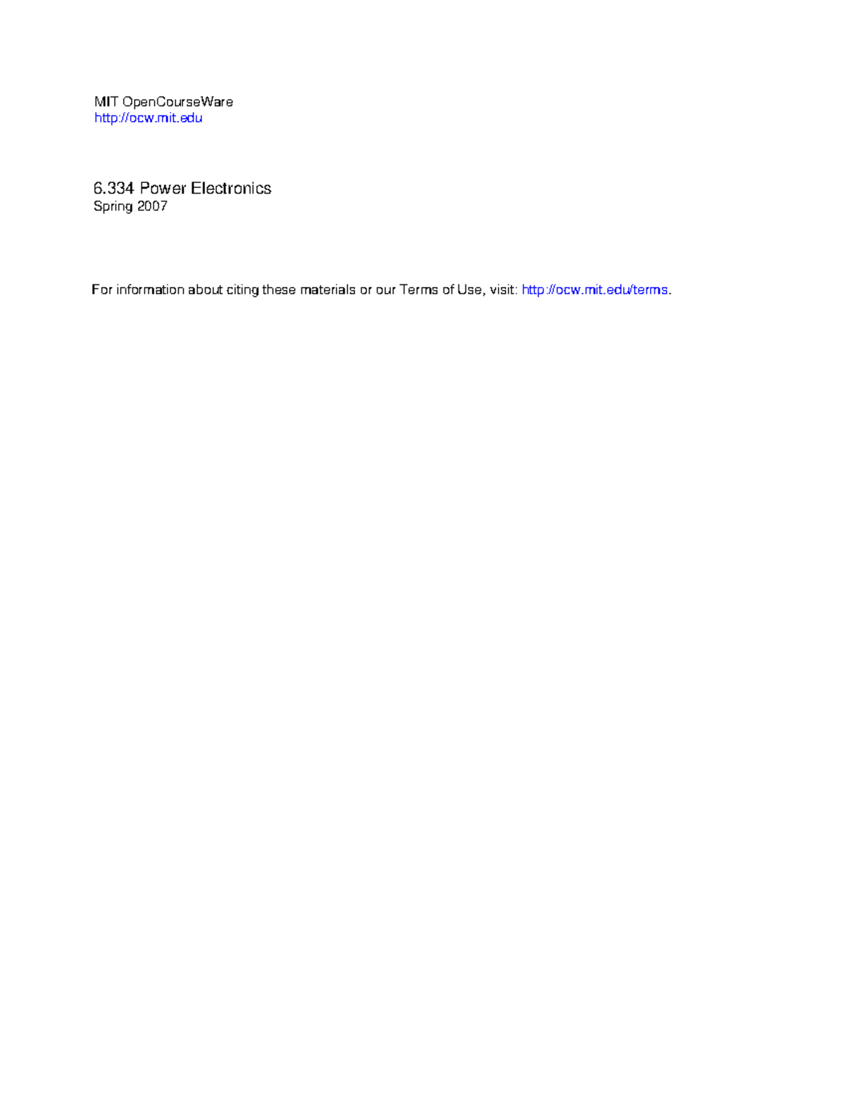 Introduction and Analysis Methods - MIT OpenCourseWare ocw.mit 6 Power ...