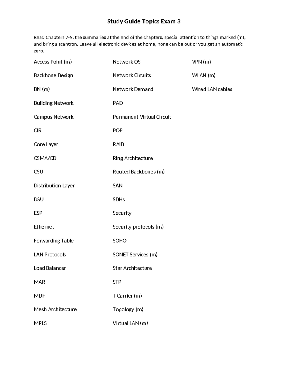 INSY3303 Study Guide Topics Exam 3 - Study Guide Topics Exam 3 Read ...