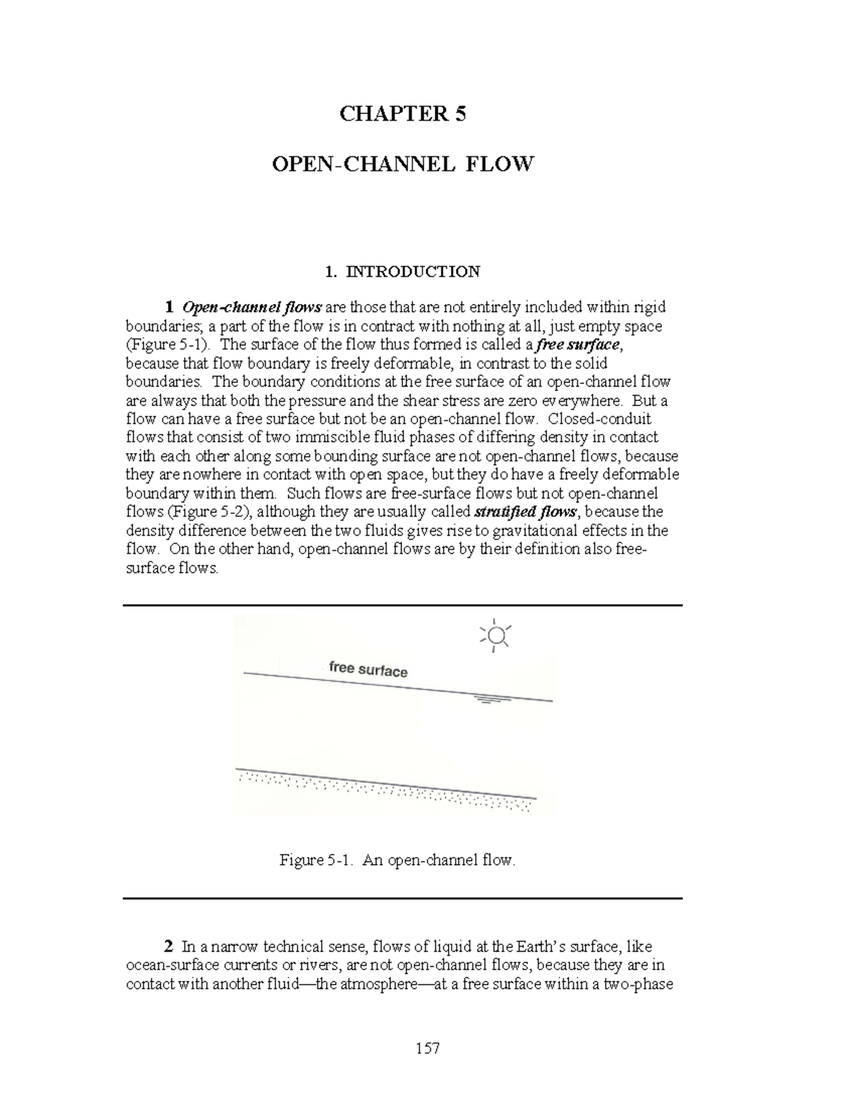 Ch5 - Sedimentology - CHAPTER 5 OPEN-CHANNEL FLOW 1. INTRODUCTION 1 ...