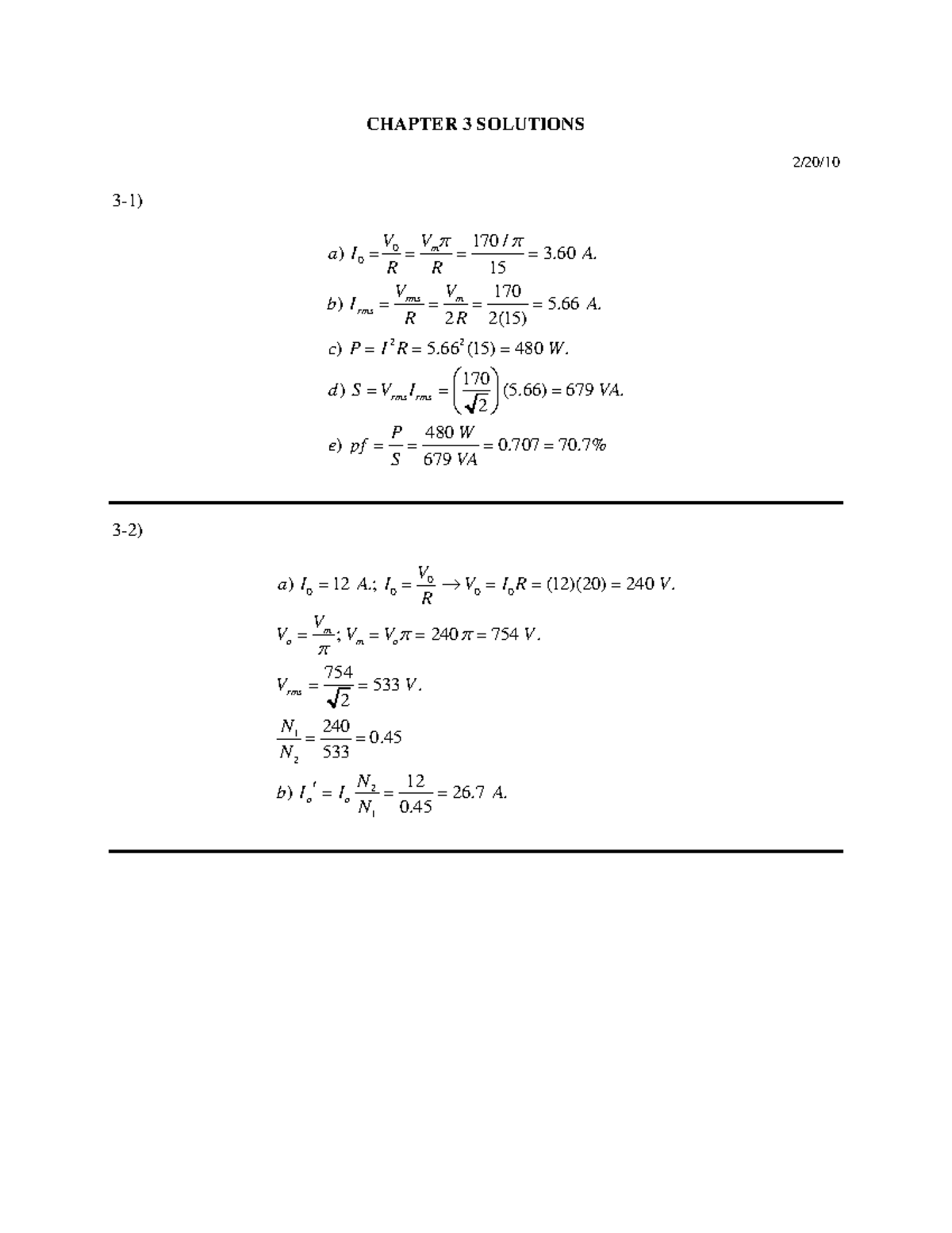 12743573 - asfasfaADVSDVSDVWVQE - CHAPTER 3 SOLUTIONS 2/20/ 3-1) 0 0 22 ...