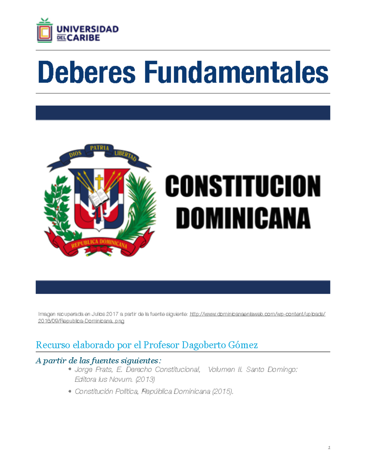 Deberes Fundamentales. Un - Deberes Fundamentales Recurso Elaborado Por ...