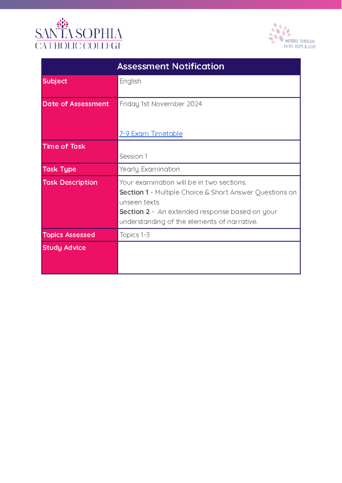 2024 7 English - 4 ATN - ... - Assessment Notification Subject English ...