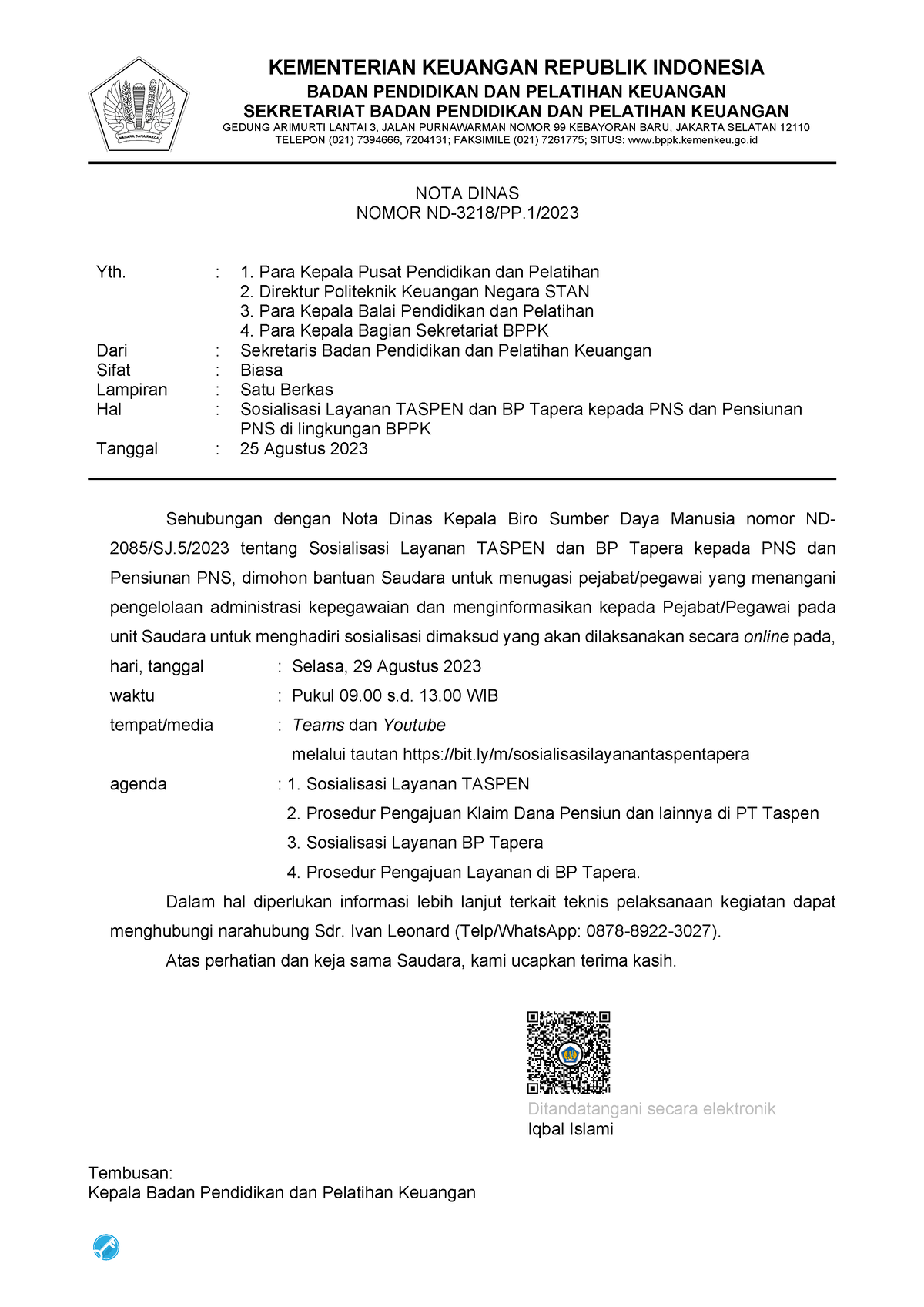 Sosialisasi Layanan Taspen Dan BP Tapera Kepada PNS Dan Pensiunan PNS ...