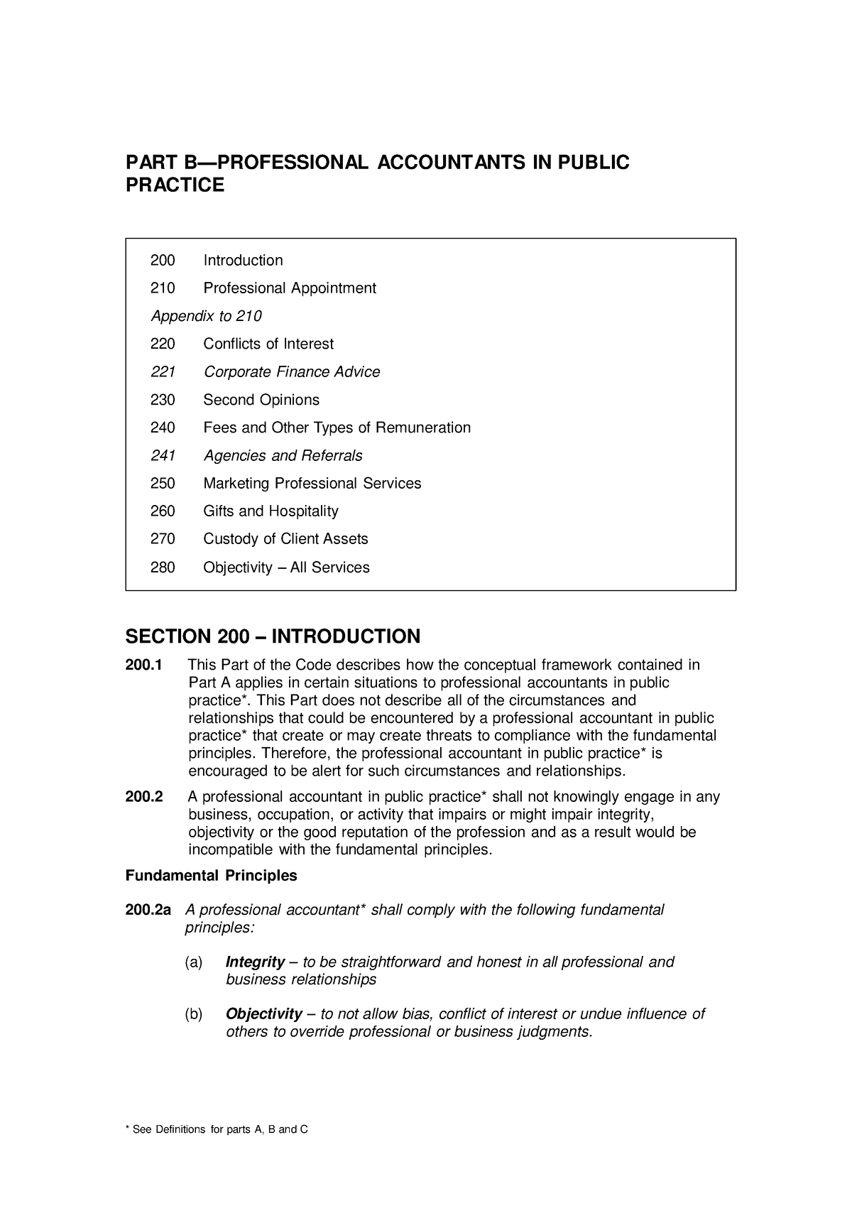 Code Of Ethics Of Professional Accountants - PART B—PROFESSIONAL ...