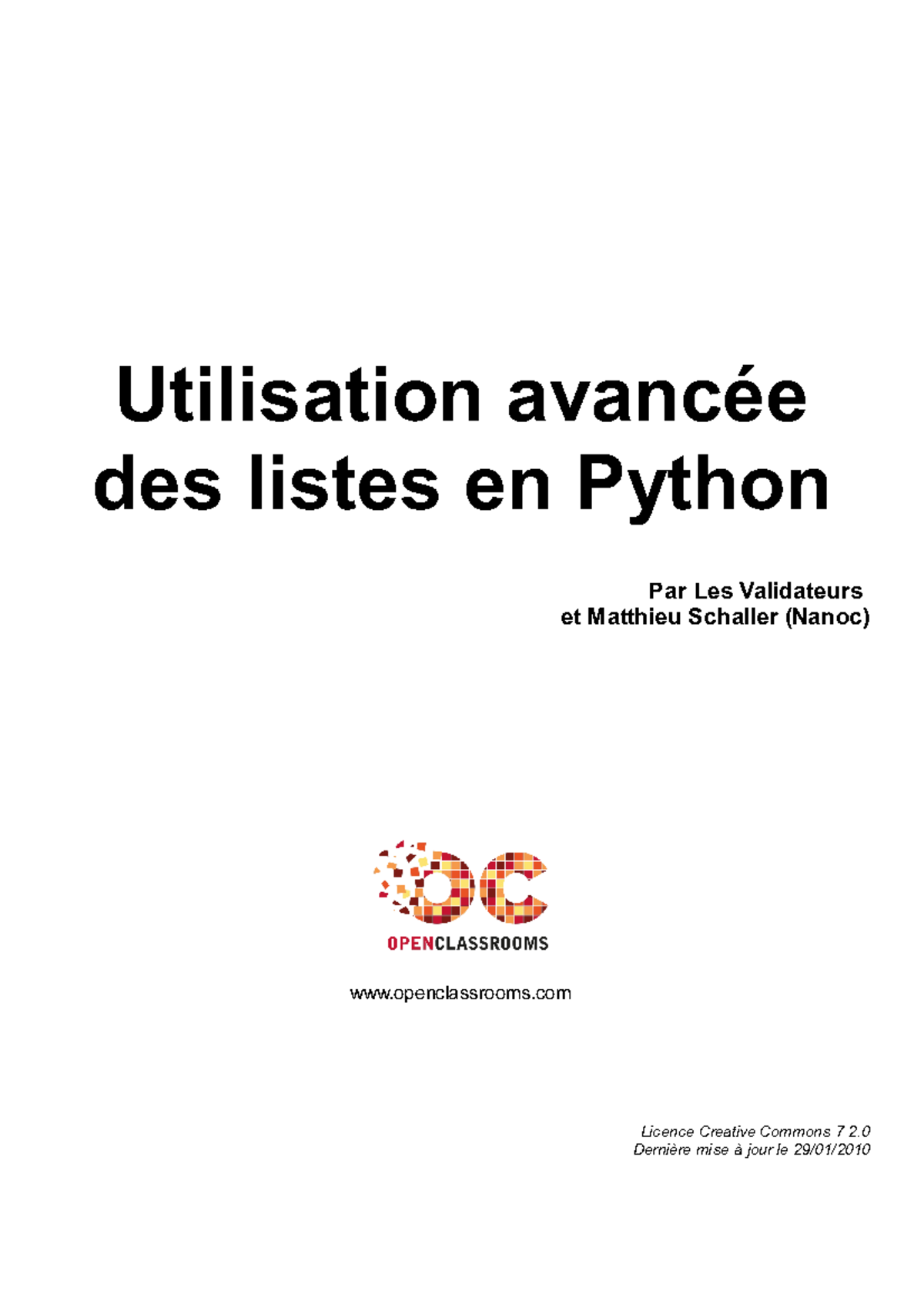 utilisation avancee des listes en python - Utilisation avancée des ...