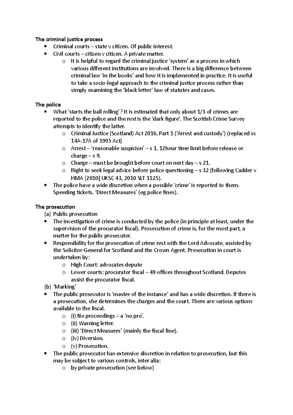 (3) Notes - Criminal Justice process - The criminal justice process ...