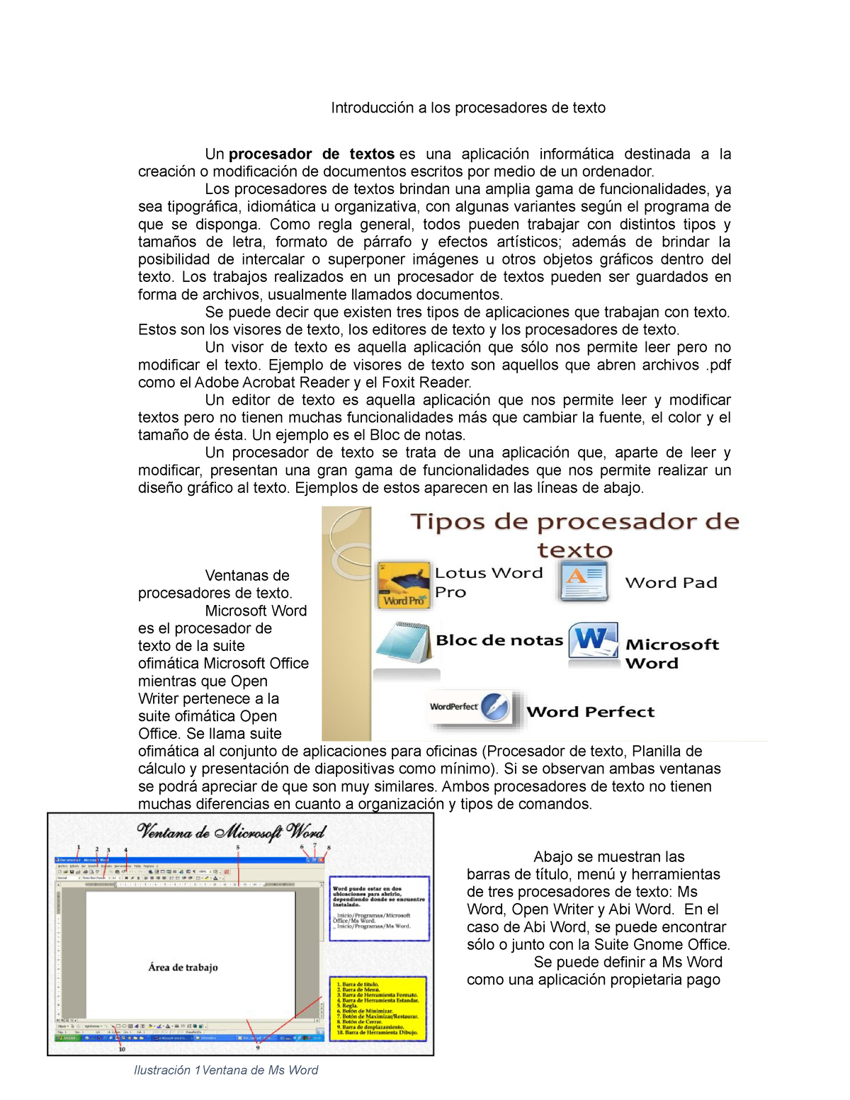 Introducción a los procesadores de texto - Introducción a los procesadores  de texto Un procesador de - Studocu