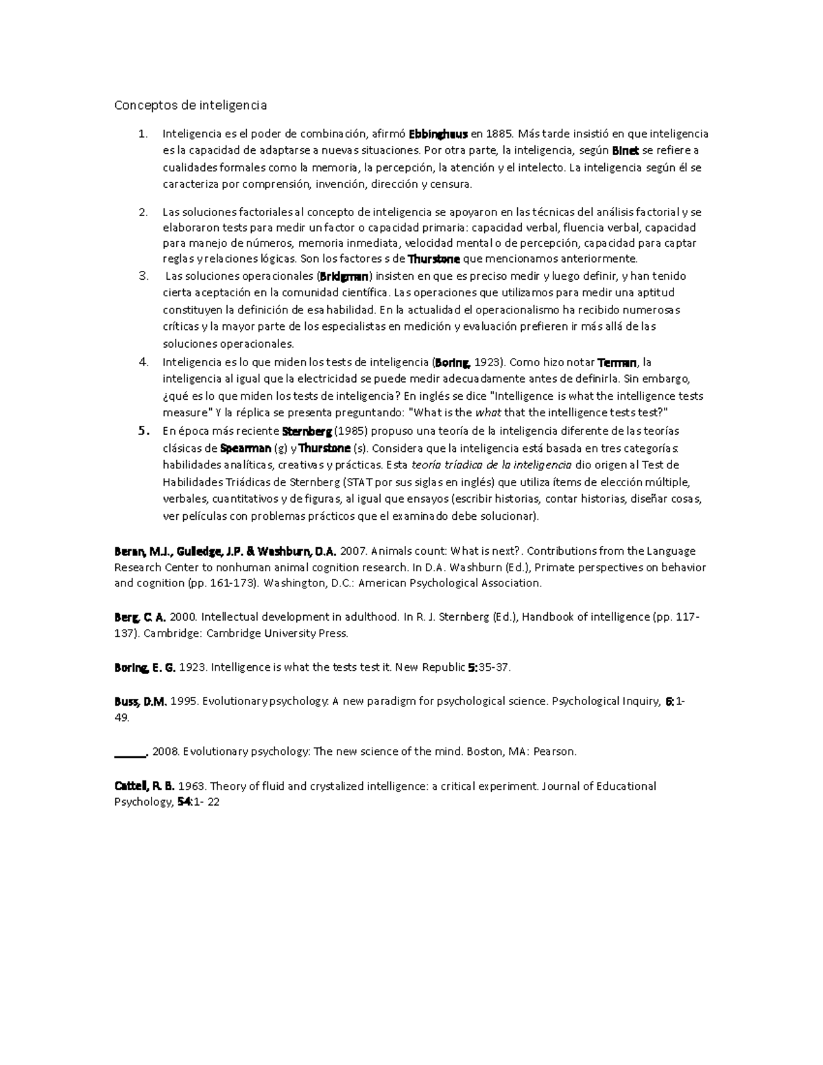 Conceptos de inteligencia - Conceptos de inteligencia Inteligencia es ...