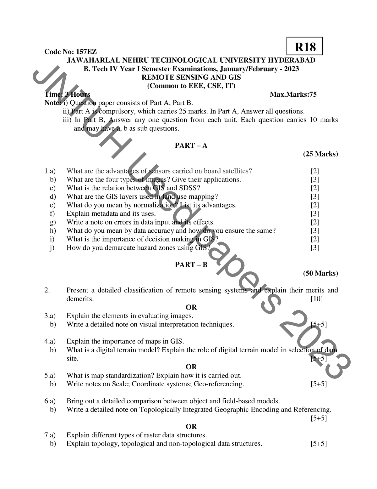 Rsgis Jan-Feb 2023 - Notes - Code No: 157EZ JAWAHARLAL NEHRU ...