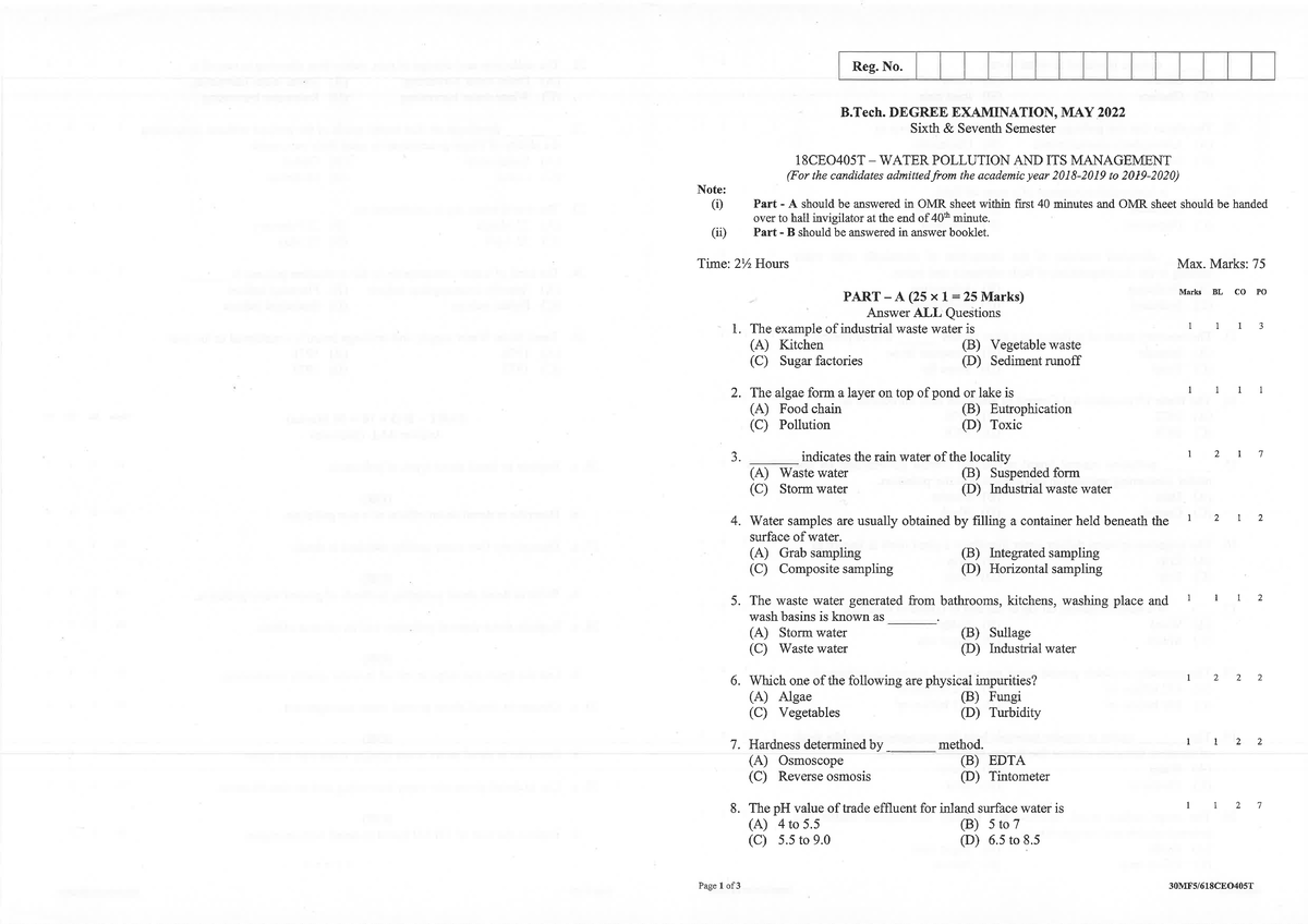 18CEO405T-6 to 7 Sem - Reg. No. B. DEGREE EXAMINATION, MAY 2022 Sixth ...