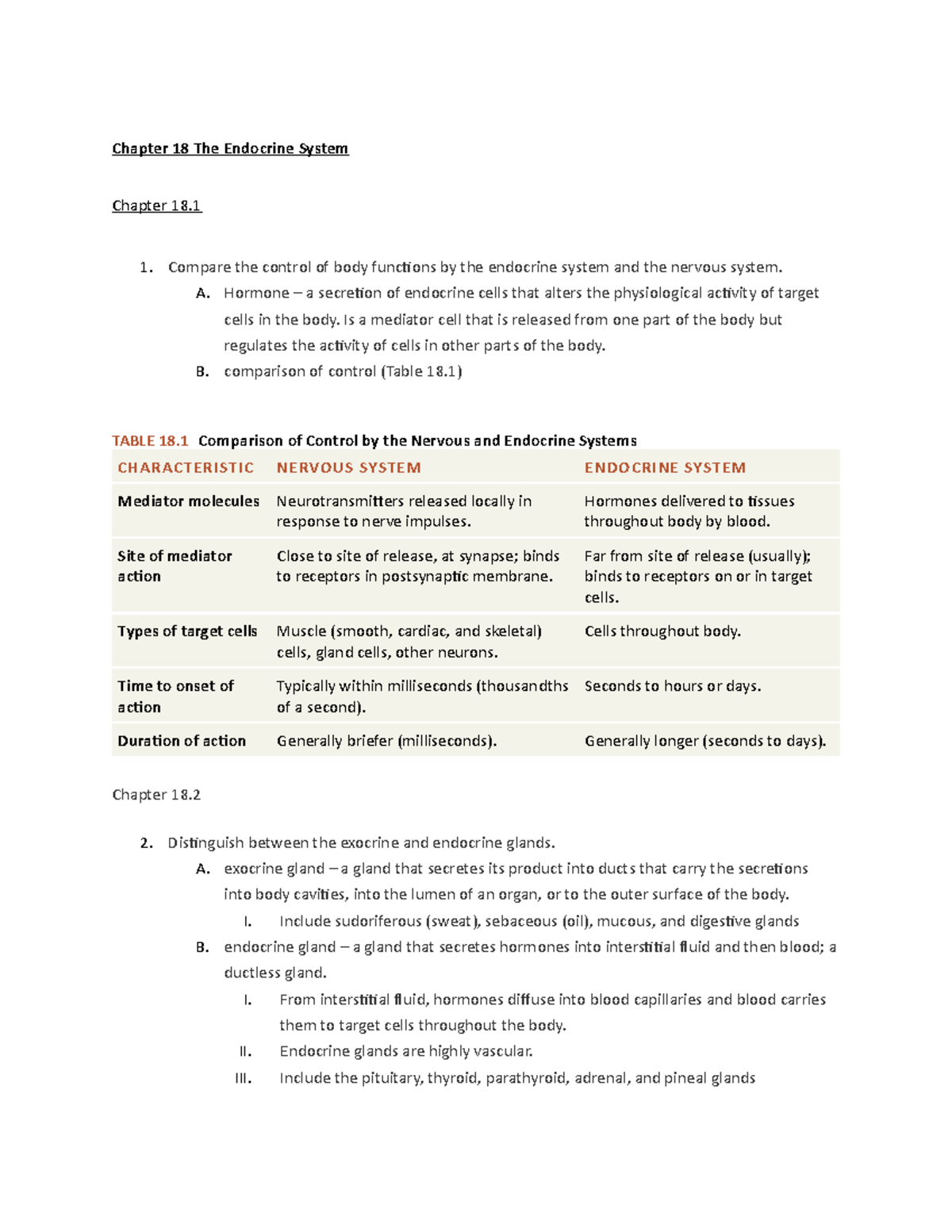 Chapter 18 The Endocrine System - Chapter 18 The Endocrine System ...