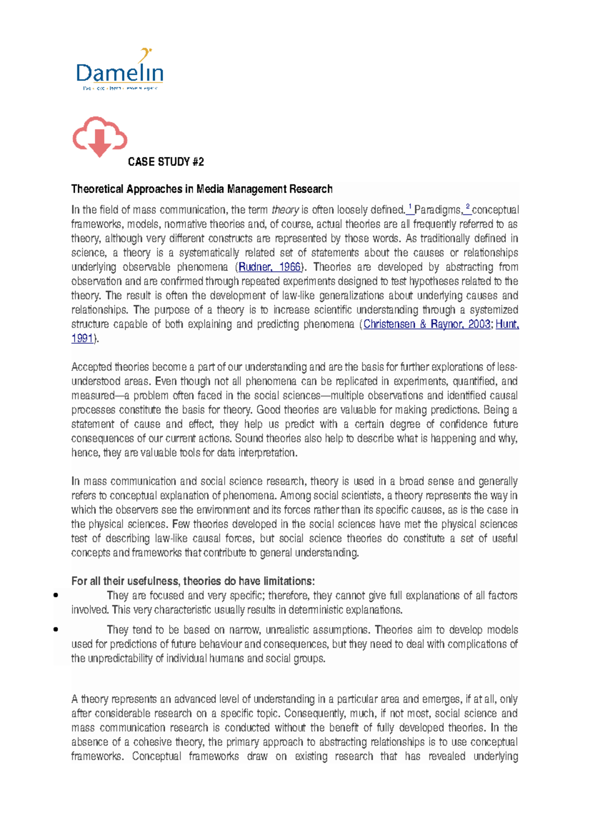 assignment 2 case study from a theoretical approach