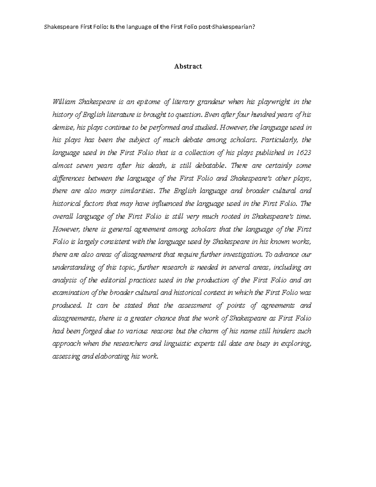 Shakespeare First Folio - Abstract William Shakespeare is an epitome of ...