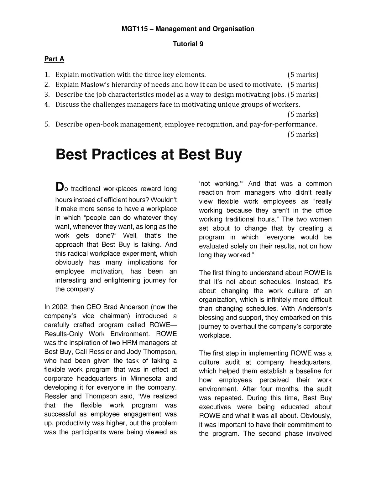 best practices at best buy case study answers