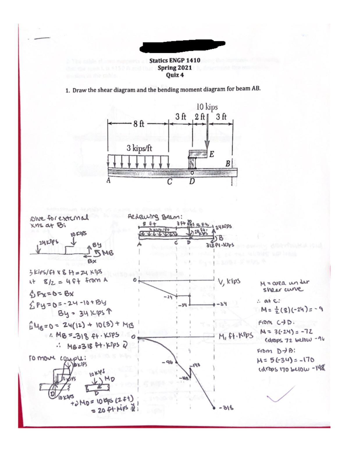 Statics Quiz 4 - TAM 211 - Studocu