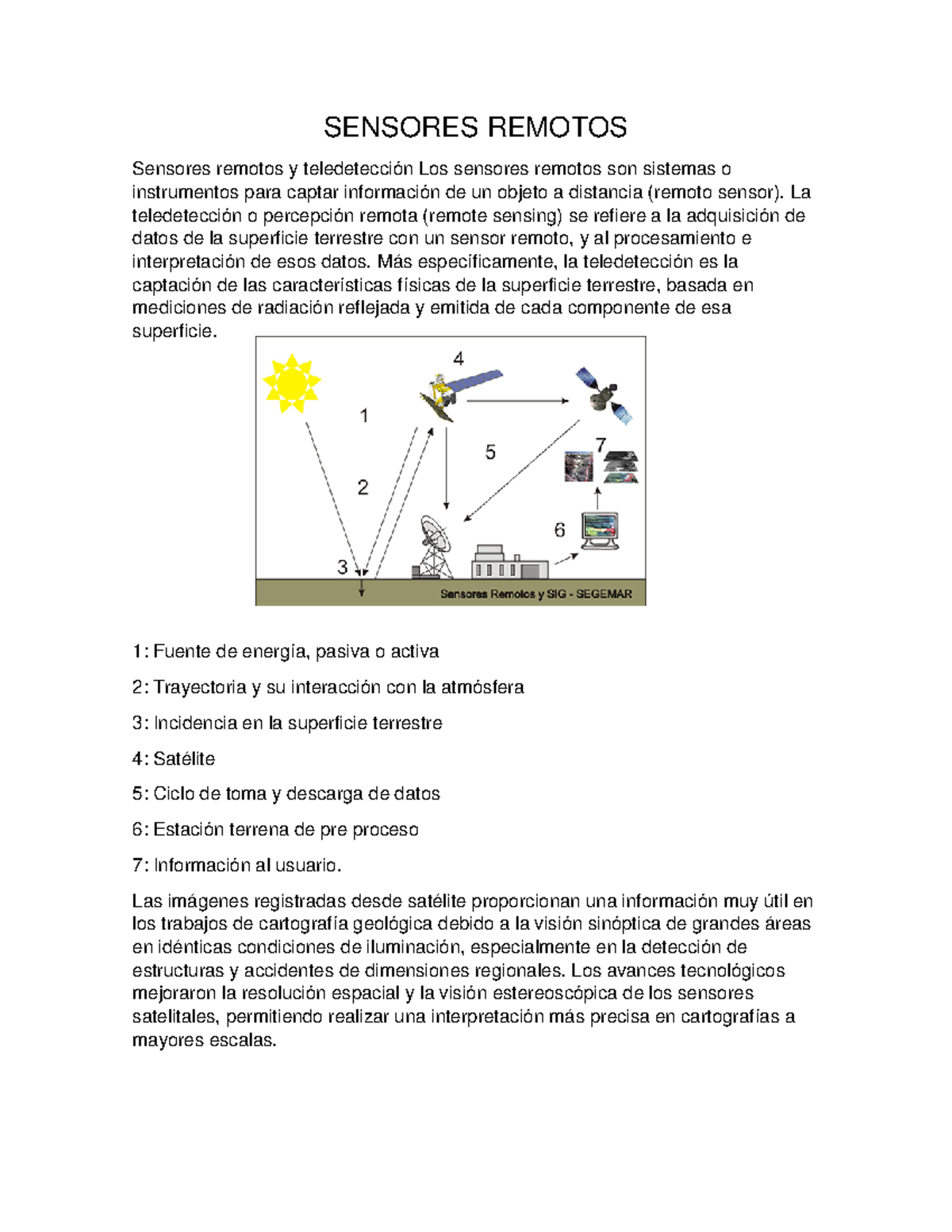 Sensores Remotos Tarea De Investigación - SENSORES REMOTOS Sensores ...