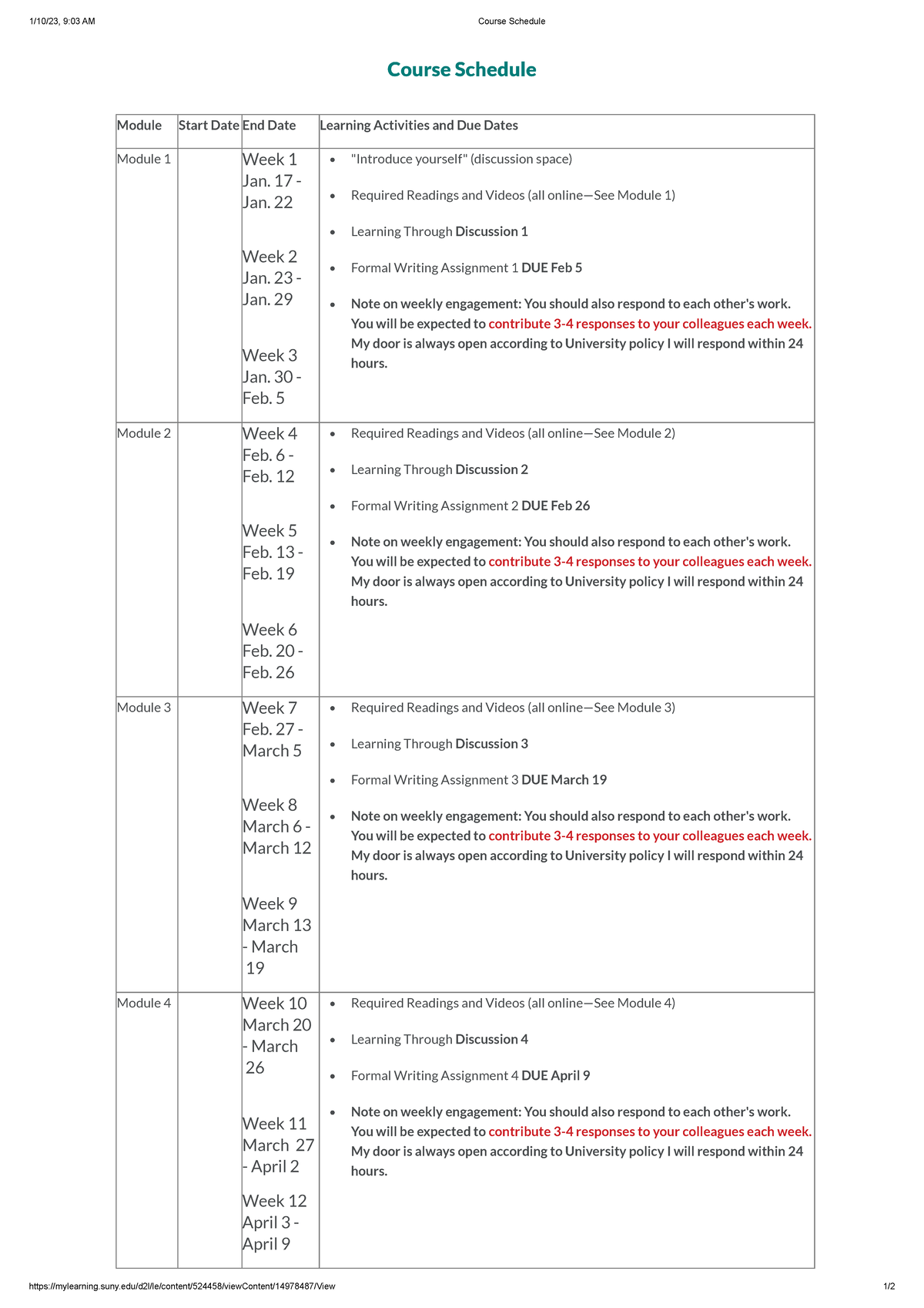 Ethics Course Syllabus 1 10 23 9 03 Am Course Schedule Studocu Ethics Course Syllabus 1 10 23 9 03 Am Course Schedule Studocu