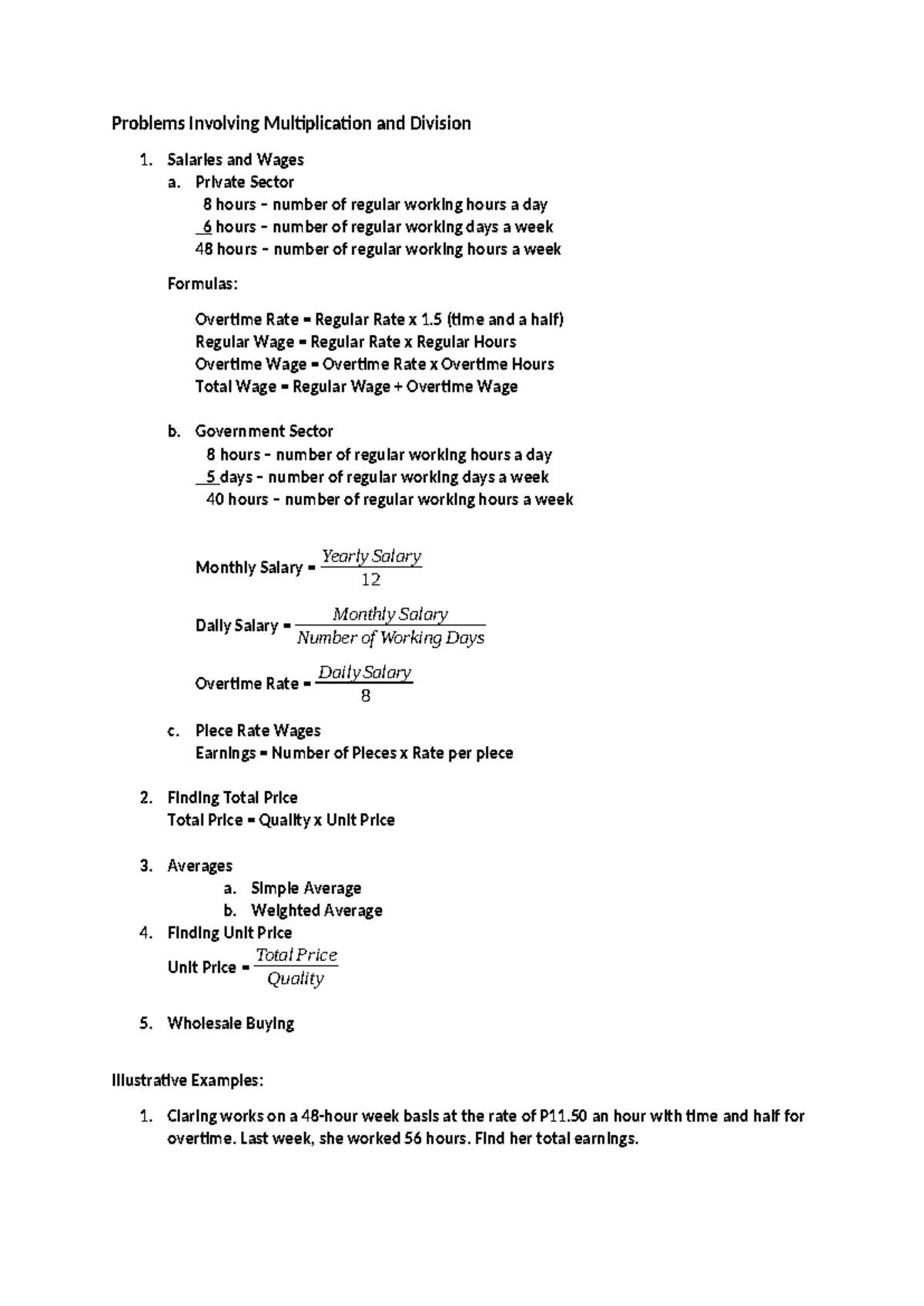 Finance Math Problems Involving Multiplication and Division 1