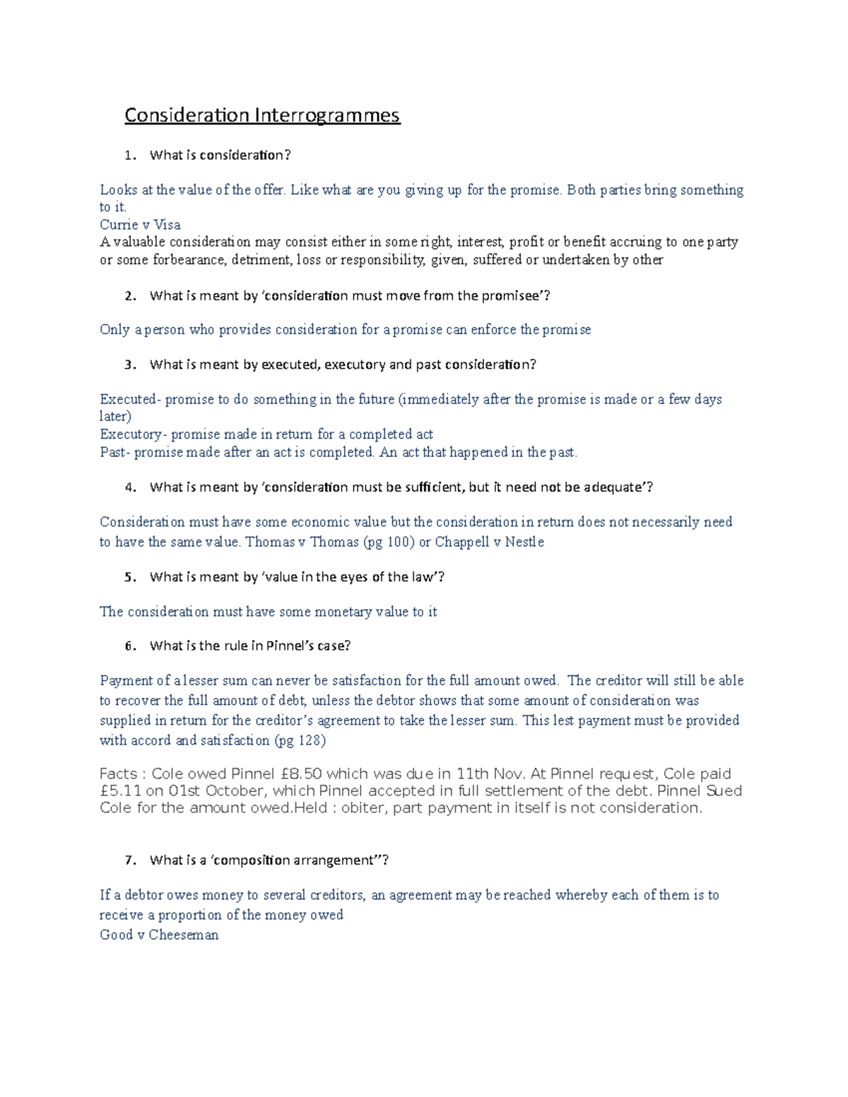 Consideration Interrogrammes Promisory Estoppel And Types Of Consideration Consideration Consideration Interrogrammes Promisory Estoppel And Types Of Consideration Consideration