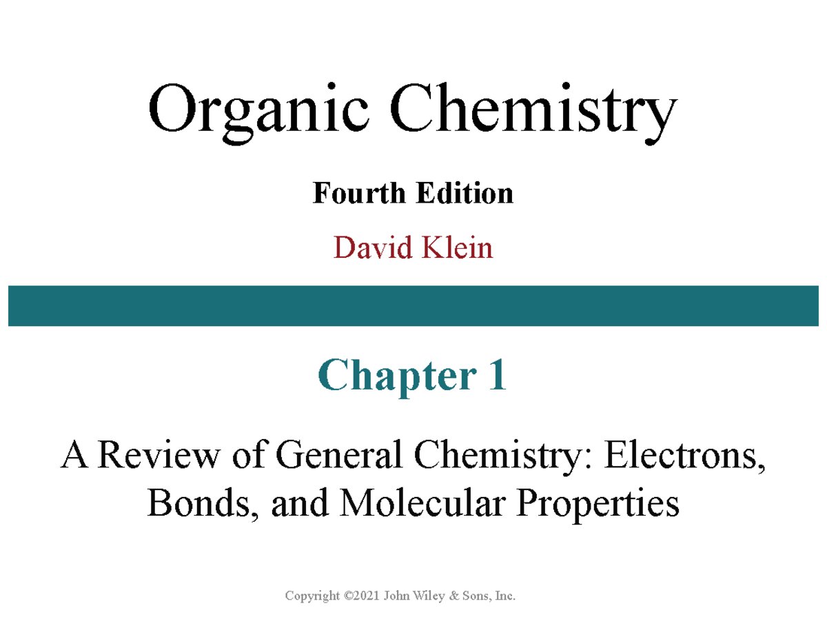 Chapter 1 - Dr. Rodolfo Tello-aburto - Organic Chemistry Fourth Edition 