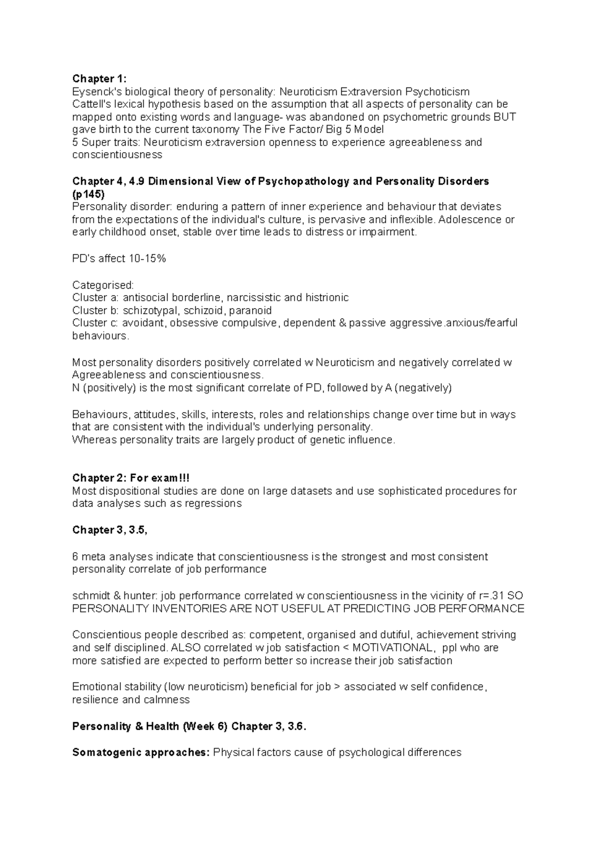 Summary Personality and Individual Differences - Chapter 1: biological ...
