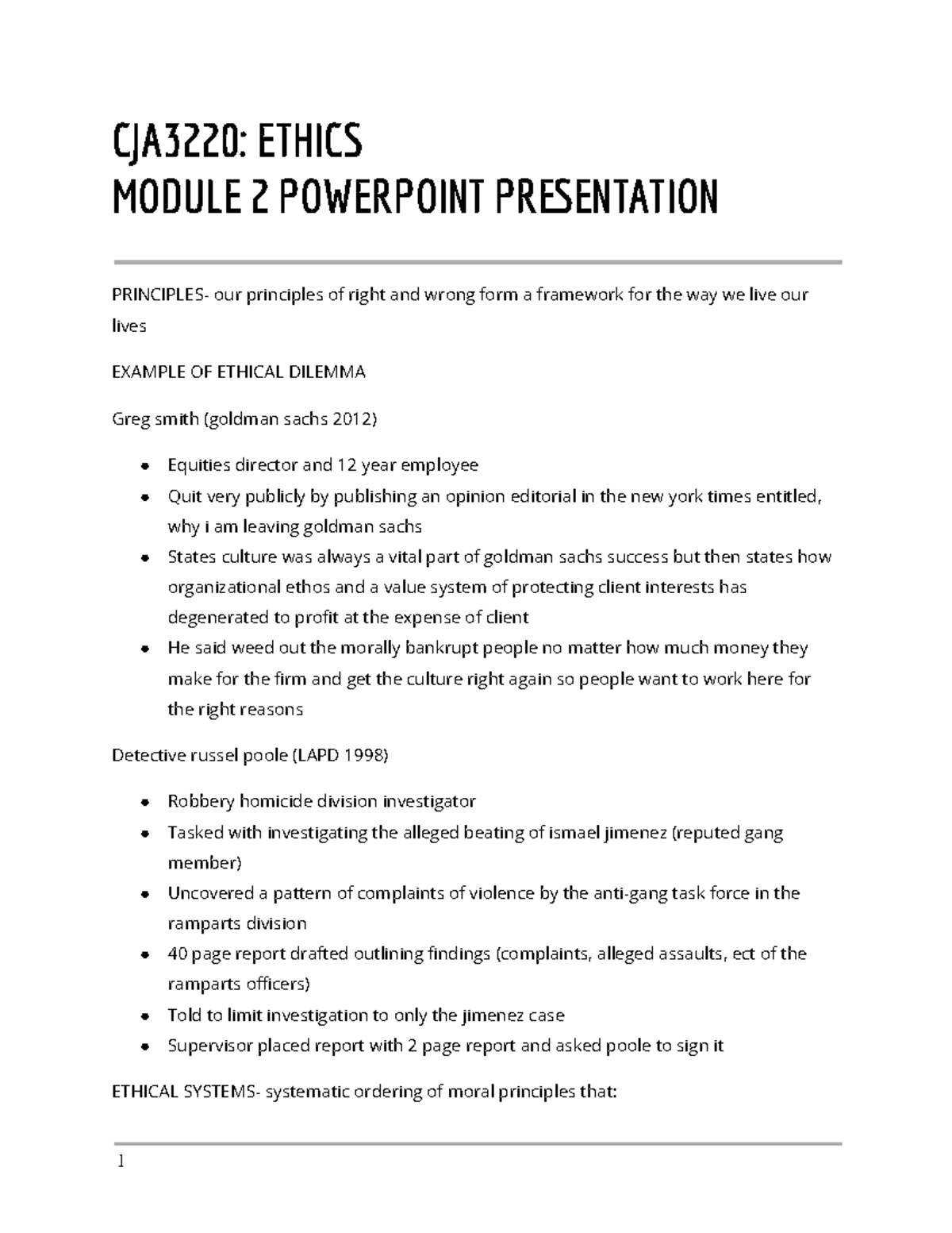 Ethics module 2 ppt - Powerpoint lecture notes from the textbook ...
