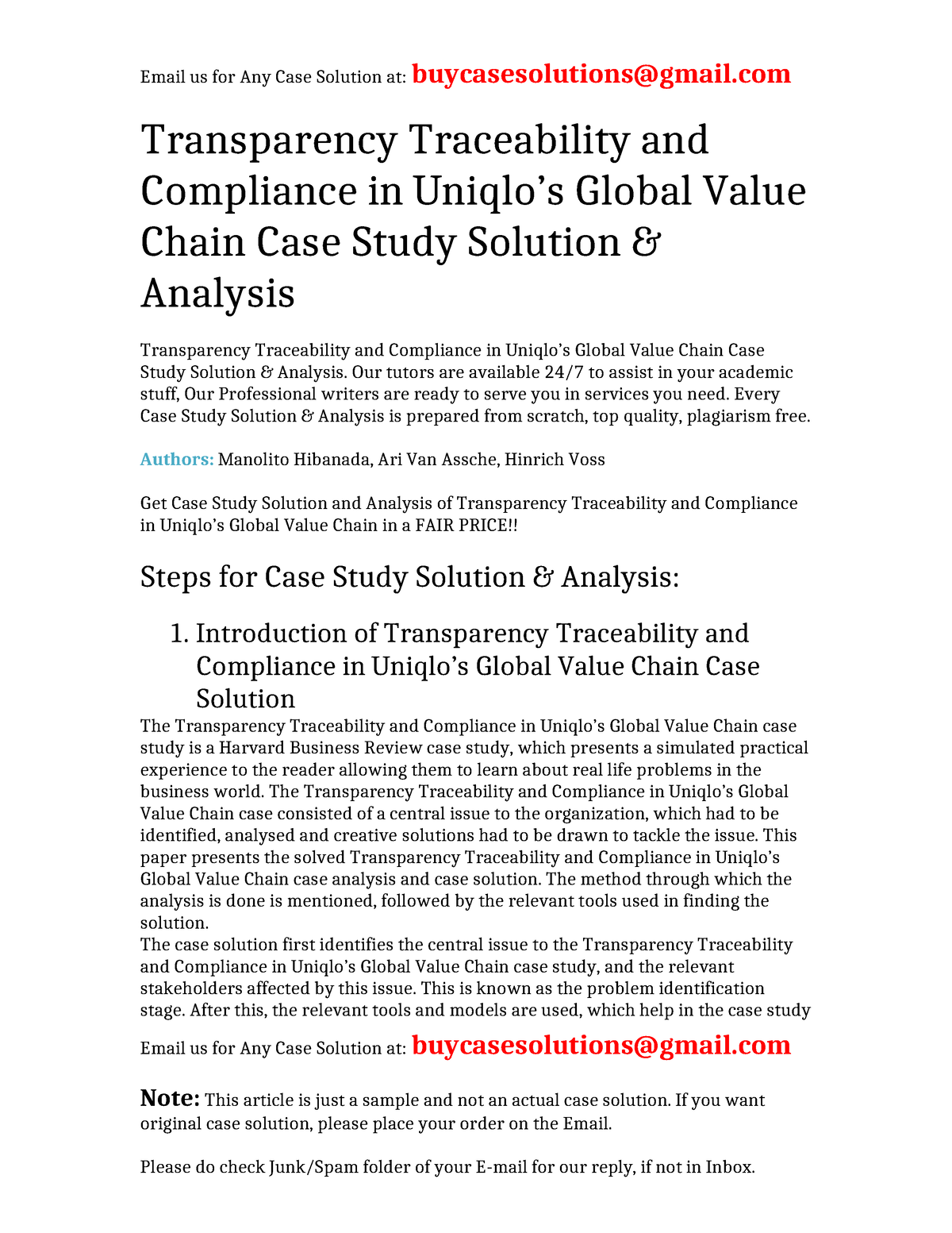 global value chain case study