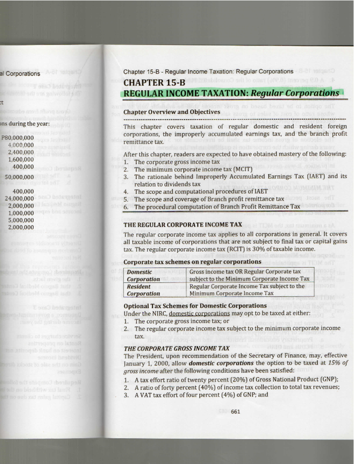 TAX231 Corporate Income Taxation- Regular CORP - tax_tt - Studocu