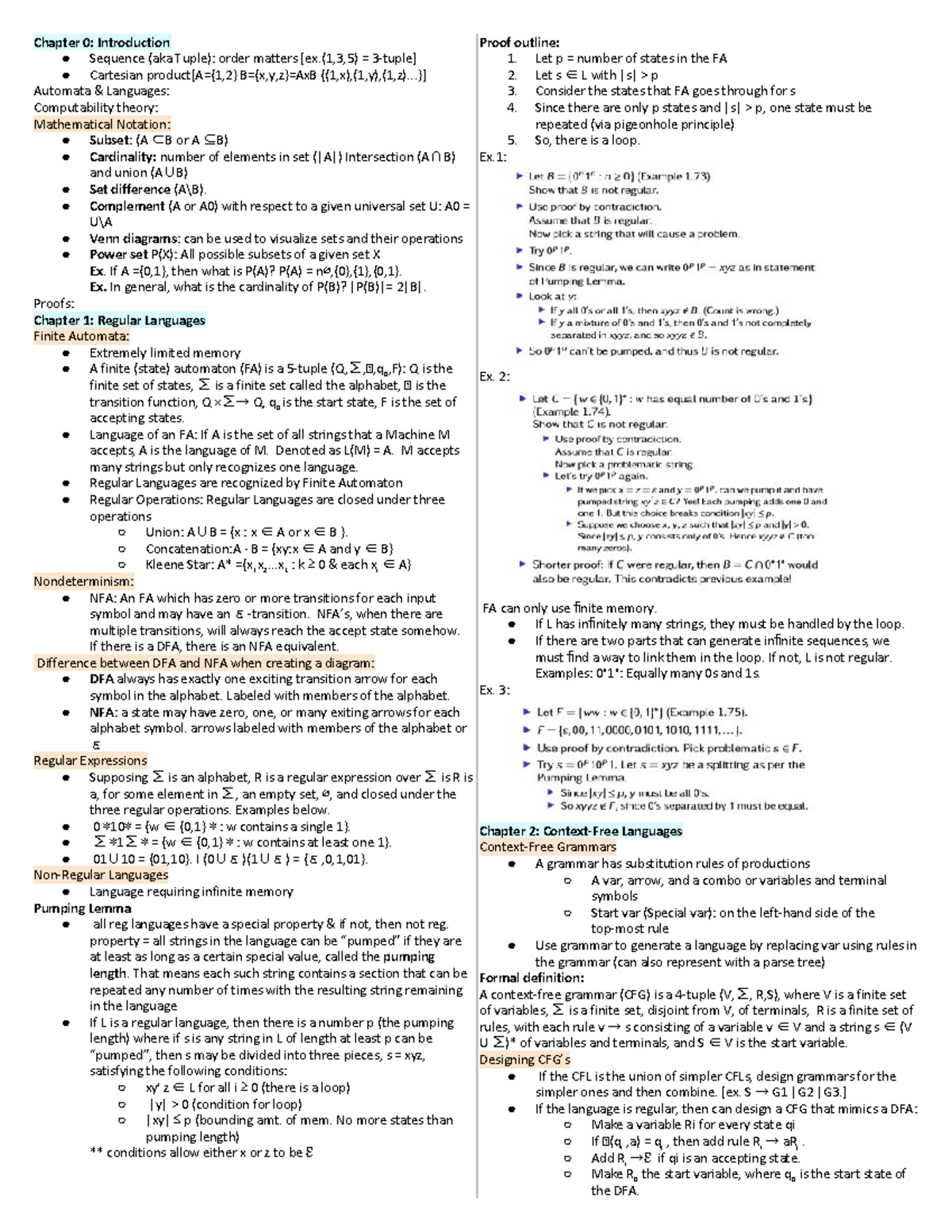 Theory of Computation - Study Guide - Chapter 0: Introduction Sequence ...