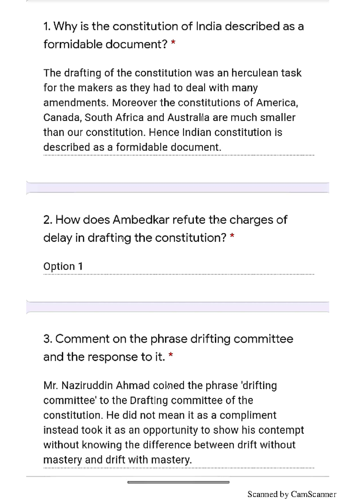 Ambedkars speech comprehension questions - Indian History - Studocu