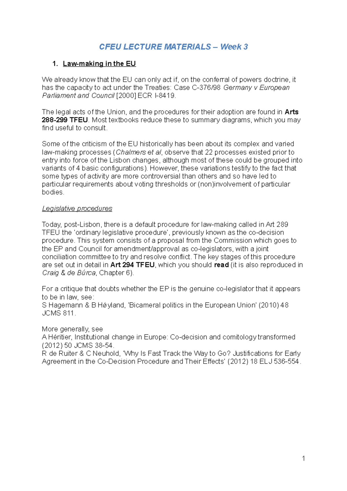 CFEU+Lecture+materials+-+Week+3 - CFEU LECTURE MATERIALS – Week 3 Law ...