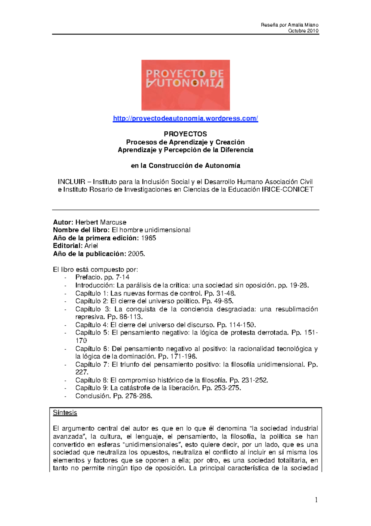 Resumen Marcuse Resumen Marcuse